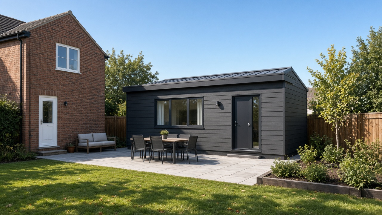 Practical modular rear extension with timber cladding and modest windows